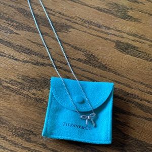 Tiffany and Co. bow necklace, sterling silver.